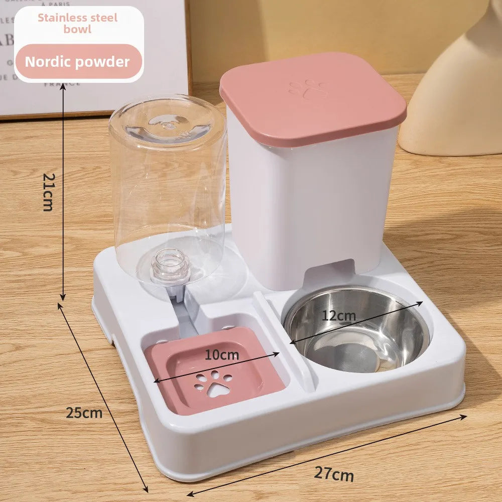 Automatic Pet Feeder & Water Fountain – Large Capacity Raised Food & Water Bowl for Cats & Dogs
