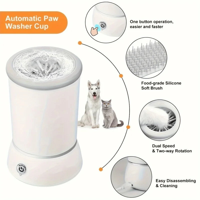 Electric Pet Paw Cleaner – Automatic Portable Foot Washing Cup for Dogs & Cats (Low Noise)