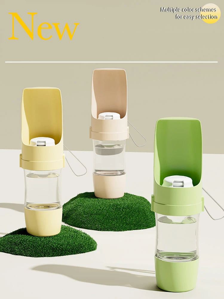 2-in-1 Pet Travel Water Bottle with Food Container – Portable Foldable Outdoor Bowl &amp; Feeder for Dogs &amp; Cats