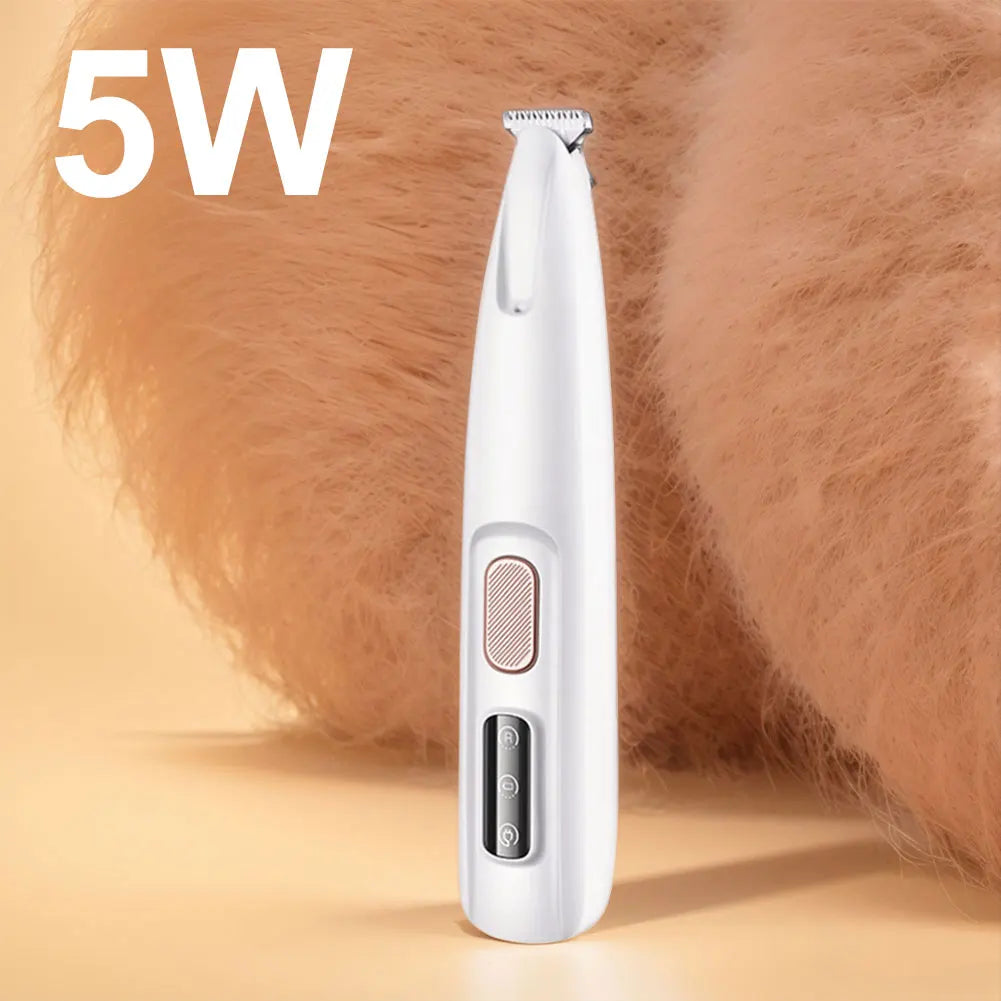 Dog Paw Trimmer with LED Light Electric Grooming Clippers 18mm Widen Blade Dogs Cats Hair Trimmer for Paws Ears Face Rump