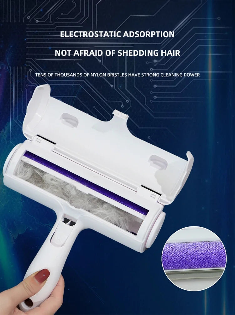 Pet Hair Remover Roller - Dog & Cat Fur Remover with Self-Cleaning Base - Efficient Animal Hair Removal Tool - Perfect for Furni