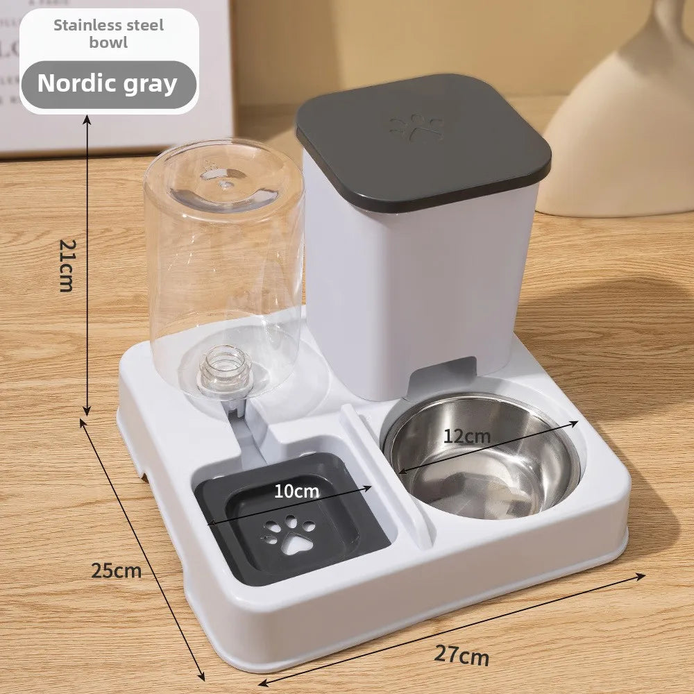 Automatic Pet Feeder & Water Fountain – Large Capacity Raised Food & Water Bowl for Cats & Dogs