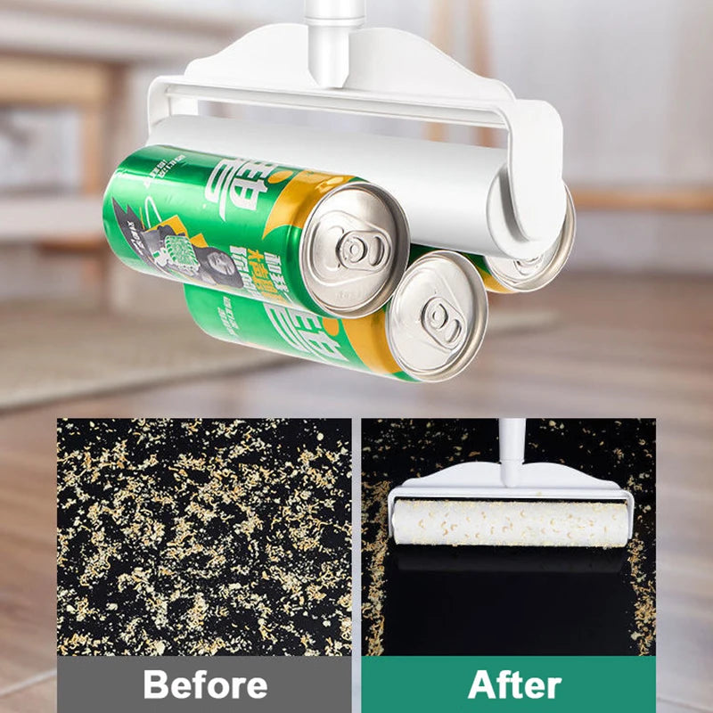 Long Handle Lint Roller Brush – Retractable Pet Hair Remover for Clothes, Bed, Sofa & Carpet – Tearable Dust & Fur Removal Tool