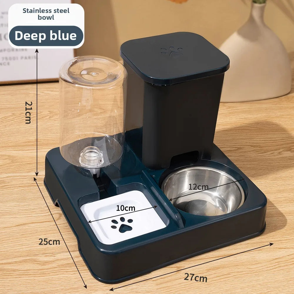 Automatic Pet Feeder & Water Fountain – Large Capacity Raised Food & Water Bowl for Cats & Dogs