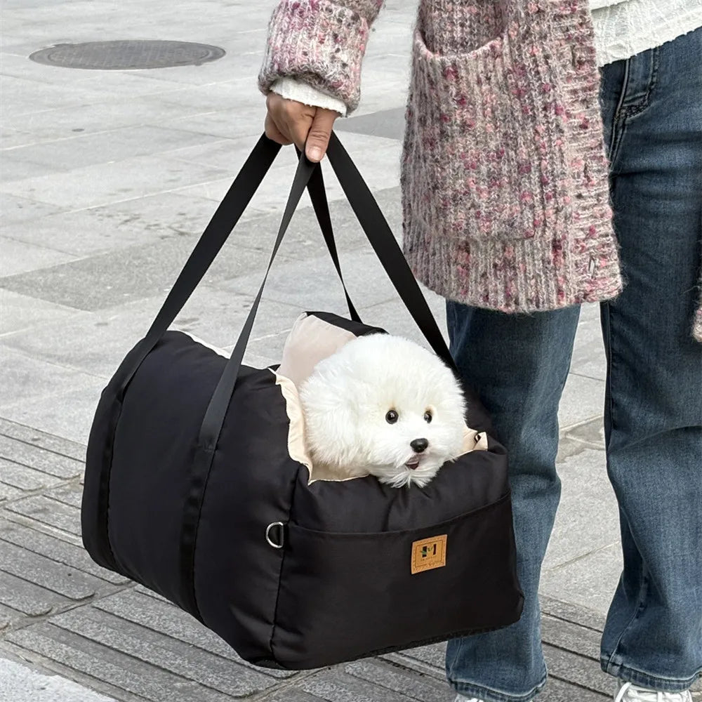 Portable Dog Car Seat Bed Booster Washable Home Cat Nest with Storage Pockets Soft Nest for Small Dogs And Cats Puppy Carrie