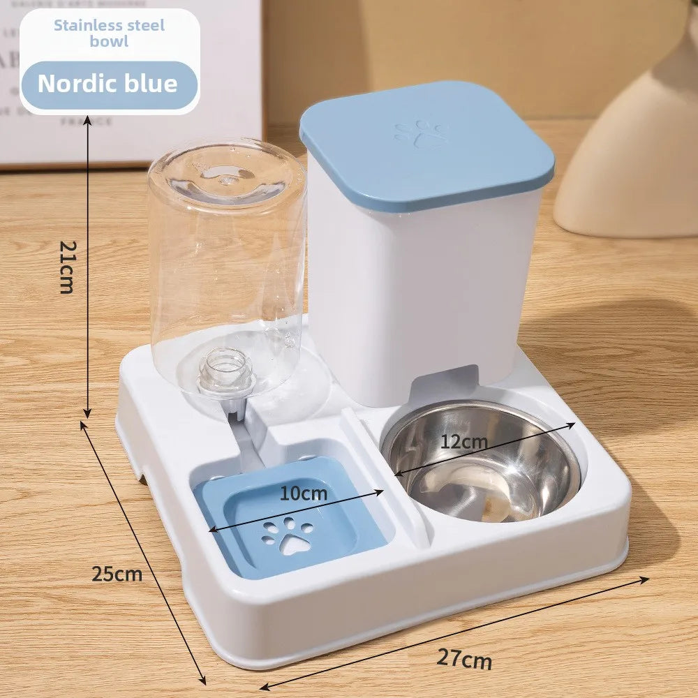 Automatic Pet Feeder & Water Fountain – Large Capacity Raised Food & Water Bowl for Cats & Dogs