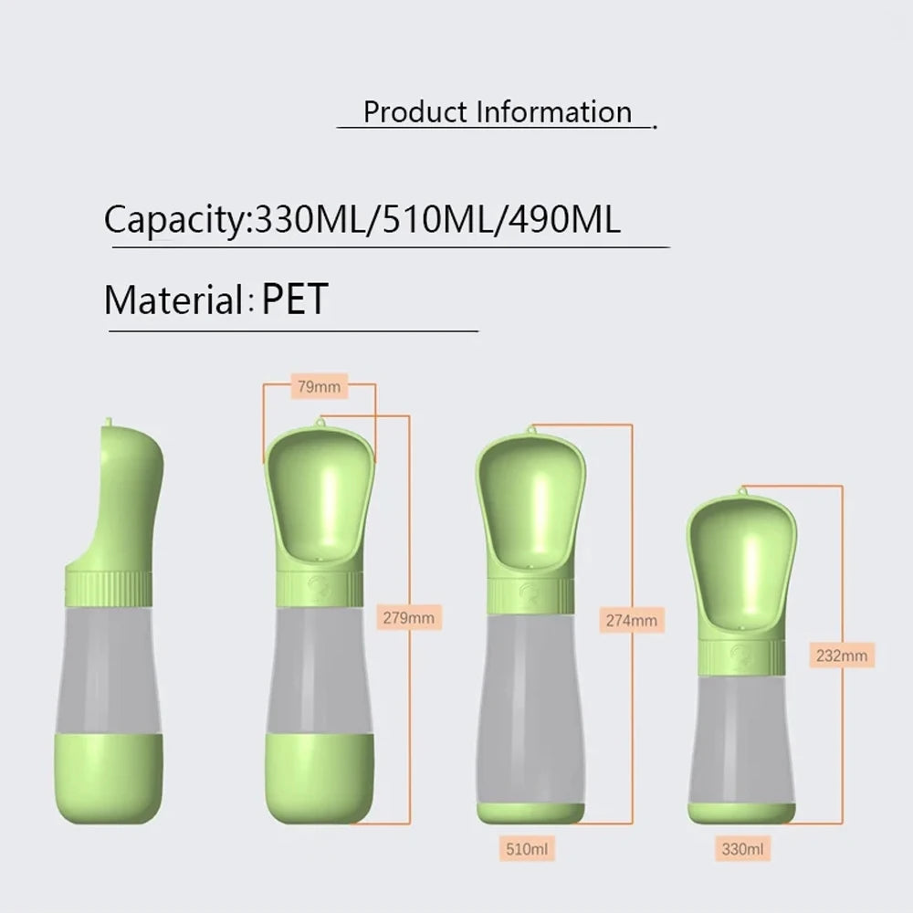 Twist Open Dog Water Bottle Portable Drinking Water Feeding Food Bowl Traveling Walker Dog Accessories Outside Puppy Pet Bottle