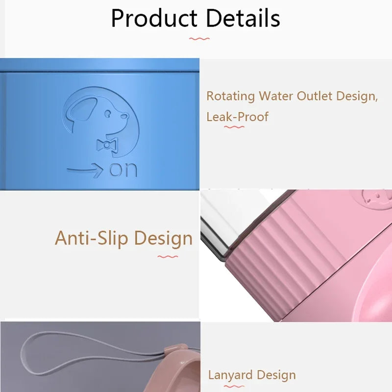 Twist Open Dog Water Bottle Portable Drinking Water Feeding Food Bowl Traveling Walker Dog Accessories Outside Puppy Pet Bottle