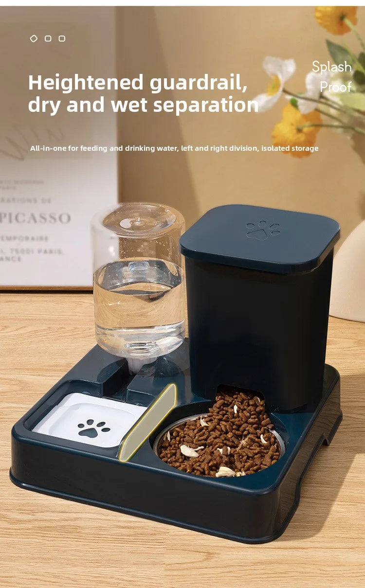 Automatic Pet Feeder & Water Fountain – Large Capacity Raised Food & Water Bowl for Cats & Dogs