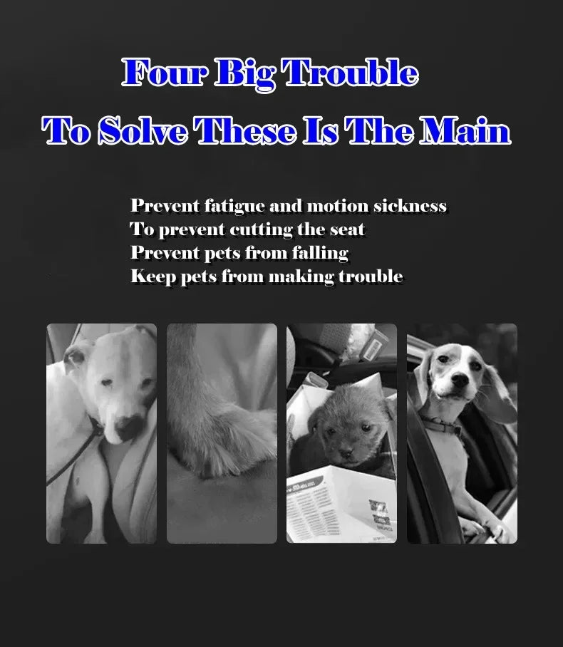 Pet Dog Portable Car Seat – Central Control Non-Slip Armrest Booster Bed for Small Dogs & Cats