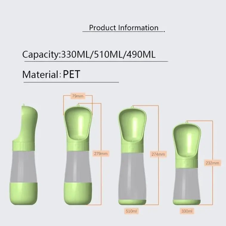 Twist Open Dog Water Bottle Portable Drinking Water Feeding Food Bowl Traveling Walker Dog Accessories Outside Puppy Pet Bottle