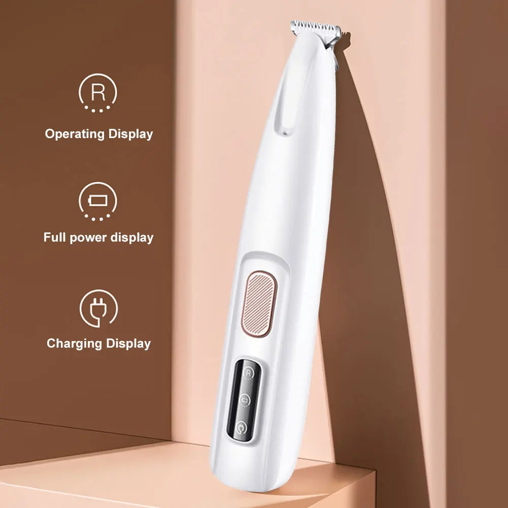 Dog Paw Trimmer with LED Light Electric Grooming Clippers 18mm Widen Blade Dogs Cats Hair Trimmer for Paws Ears Face Rump