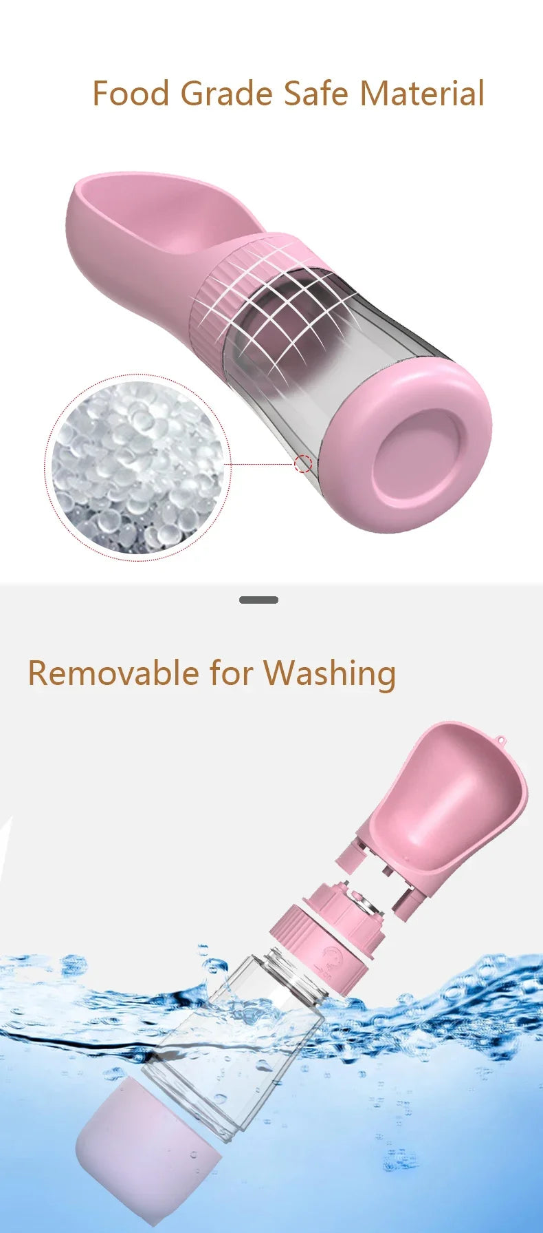 Twist Open Dog Water Bottle Portable Drinking Water Feeding Food Bowl Traveling Walker Dog Accessories Outside Puppy Pet Bottle