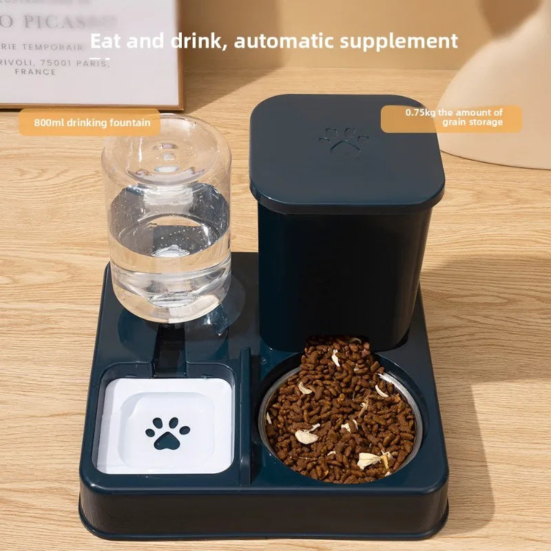 Automatic Pet Feeder & Water Fountain – Large Capacity Raised Food & Water Bowl for Cats & Dogs